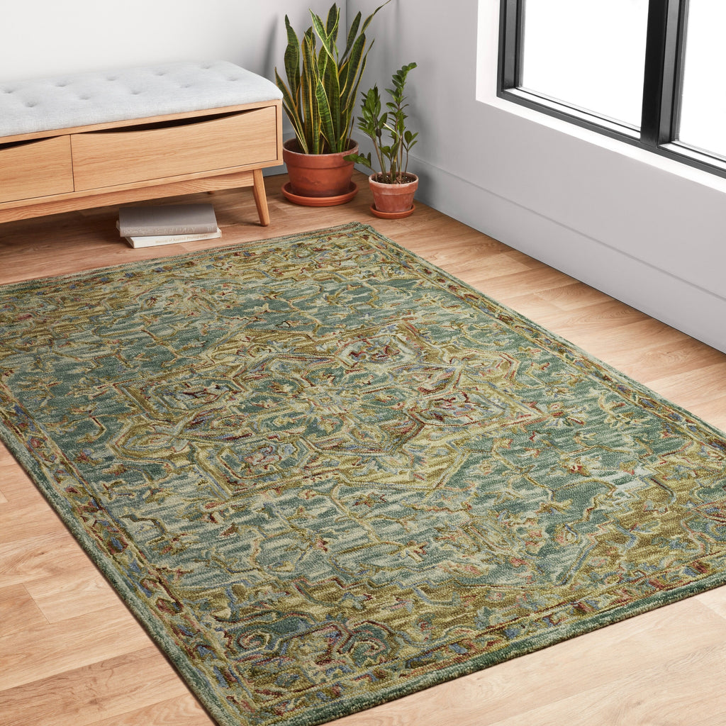 Hand-hooked Wool Medallion Area Rug 7'9" x 9'9" K391990