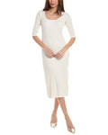 White Rib Midi Dress K6134