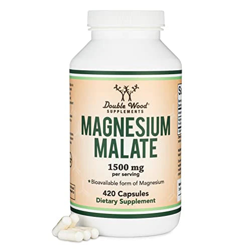 Magnesium Malate Capsules 420 Count 1,500mg Vegan Gluten Free C873