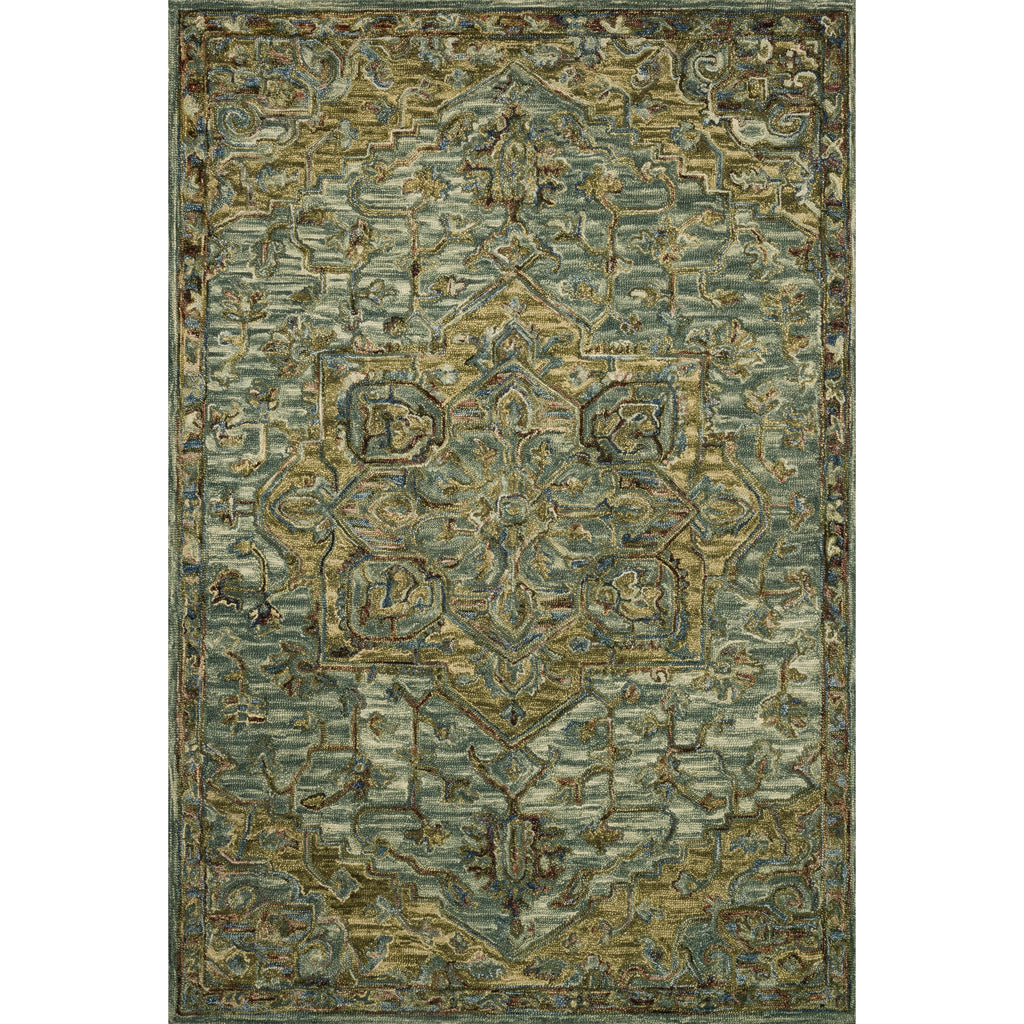Hand-hooked Wool Medallion Area Rug 7'9" x 9'9" K391990