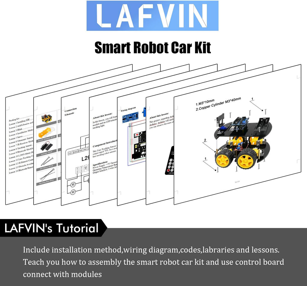 Smart Robot Car Kit with Ultrasonic Sensor and Bluetooth Module F353