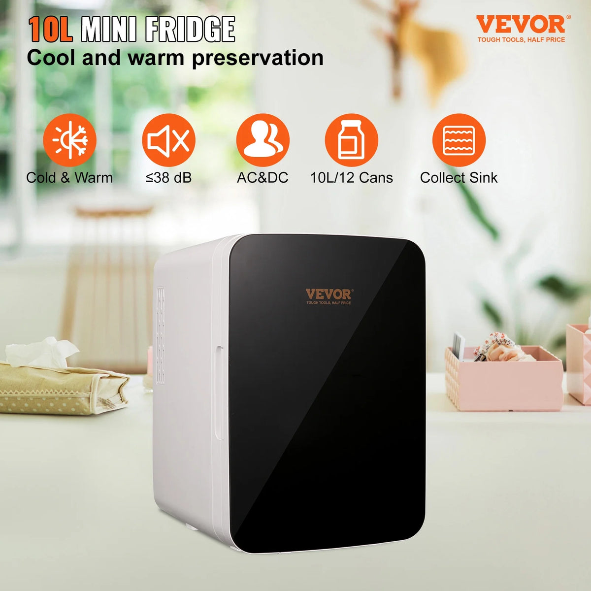 10L 12 Cans Portable Cooler Warmer Mini Fridge D675