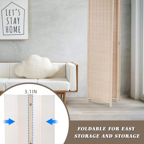 Natural Bamboo 6 Panel Room Divider P330442
