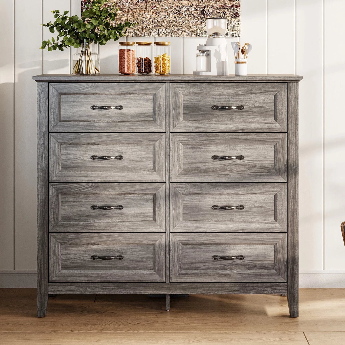 Rustic Oak 6 Drawer Dresser K83095