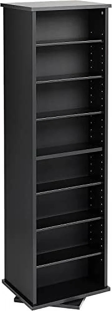 Black 2-Sided CD DVD Media Spinning Storage Tower B9904