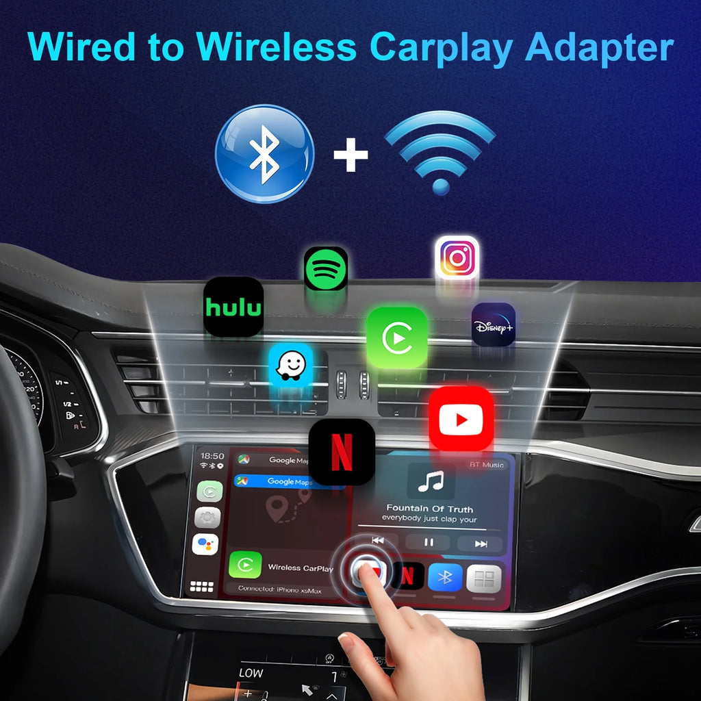 2 in 1 Wireless CarPlay & Android Auto Car Adapter, Grey Y31366