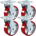 4 Pack 6x22 PU Casters 360 Degrees Swivel Safety 2 Width N146