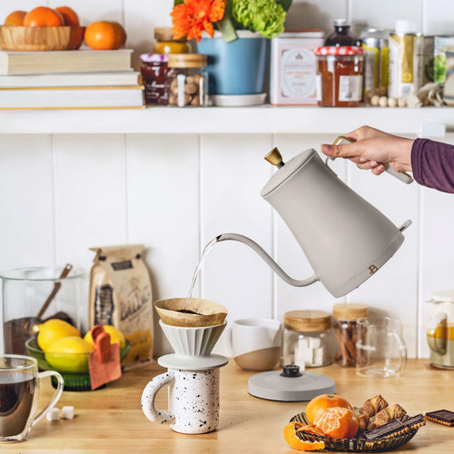 1-Liter Electric Gooseneck Kettle 1200 W Porcini Taupe U9873