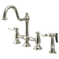 Brushed Nickel Bridge Kitchen Faucet with Brass Sprayer J997