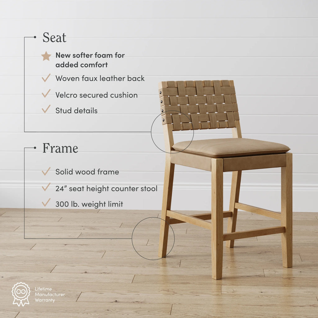 Mid-Century Modern Leather Bar Stool S702