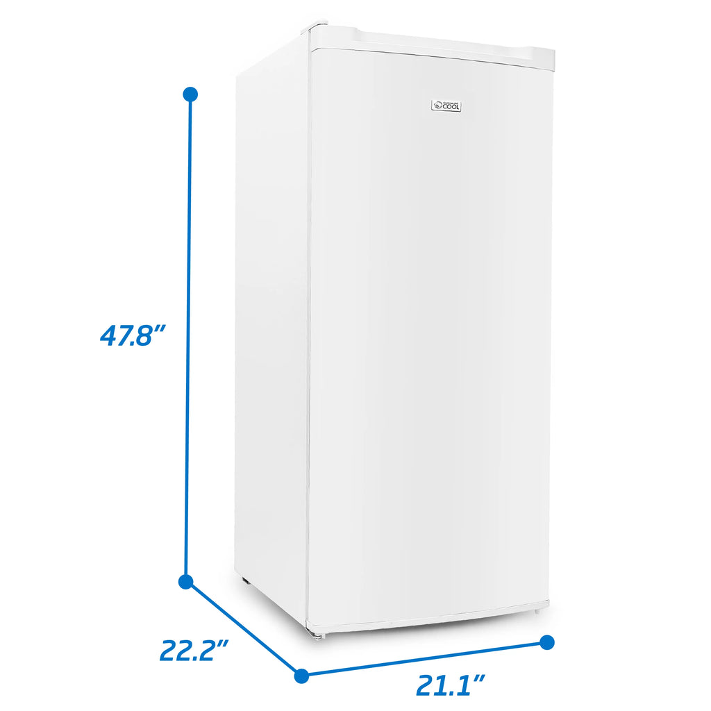 White Upright Freezer 5 Cu Ft with Reversible Door J78838