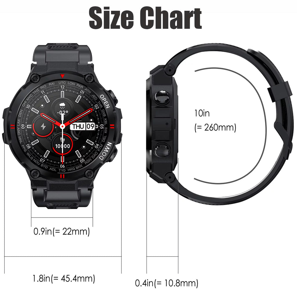 1.3'' HD Touch Screen Tactical Smartwatch V31297