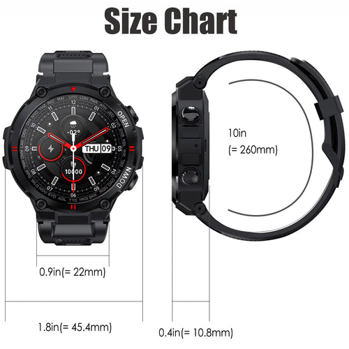 1.3'' HD Touch Screen Tactical Smartwatch V31297