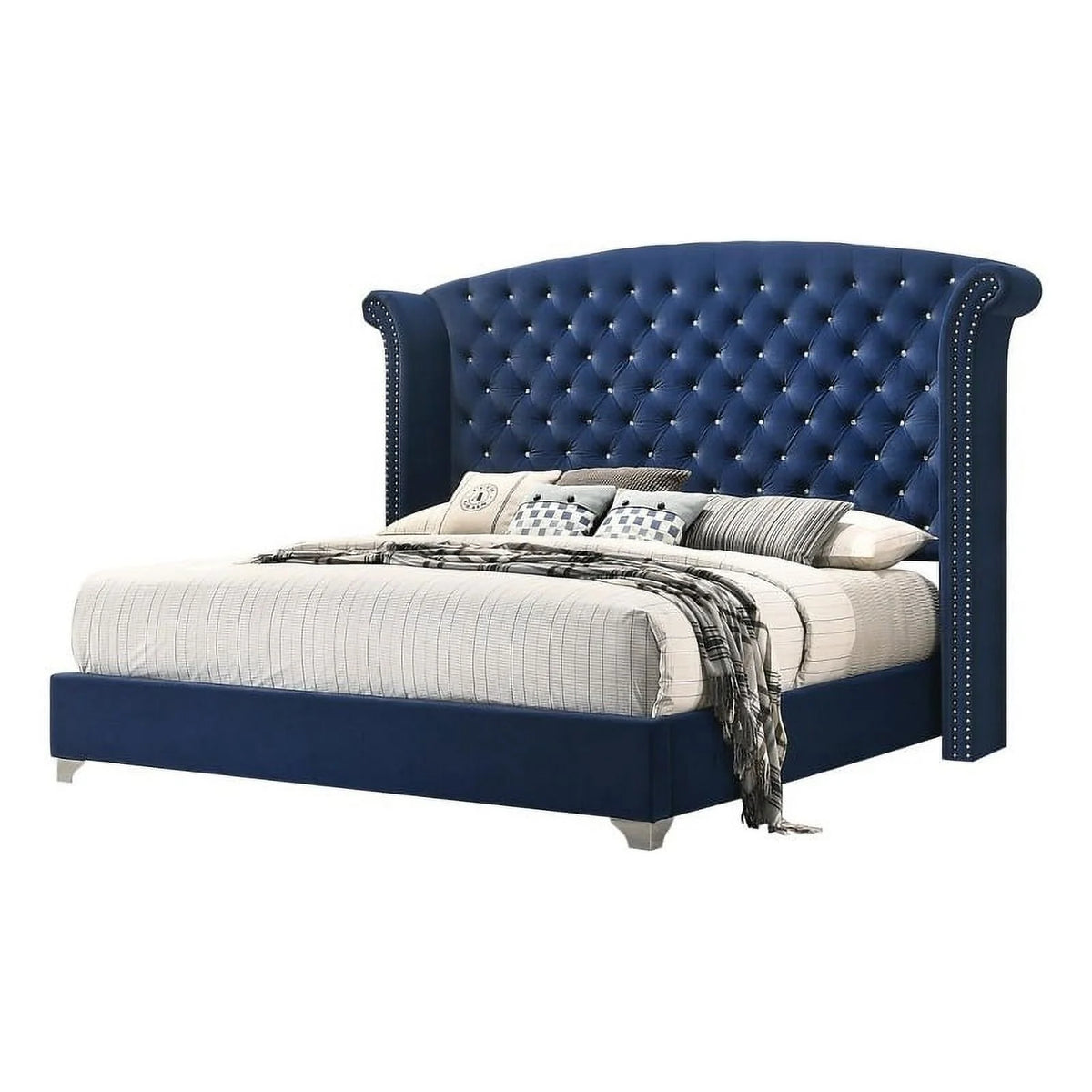 King Wingback Upholstered Bed Pacific Blue G694
