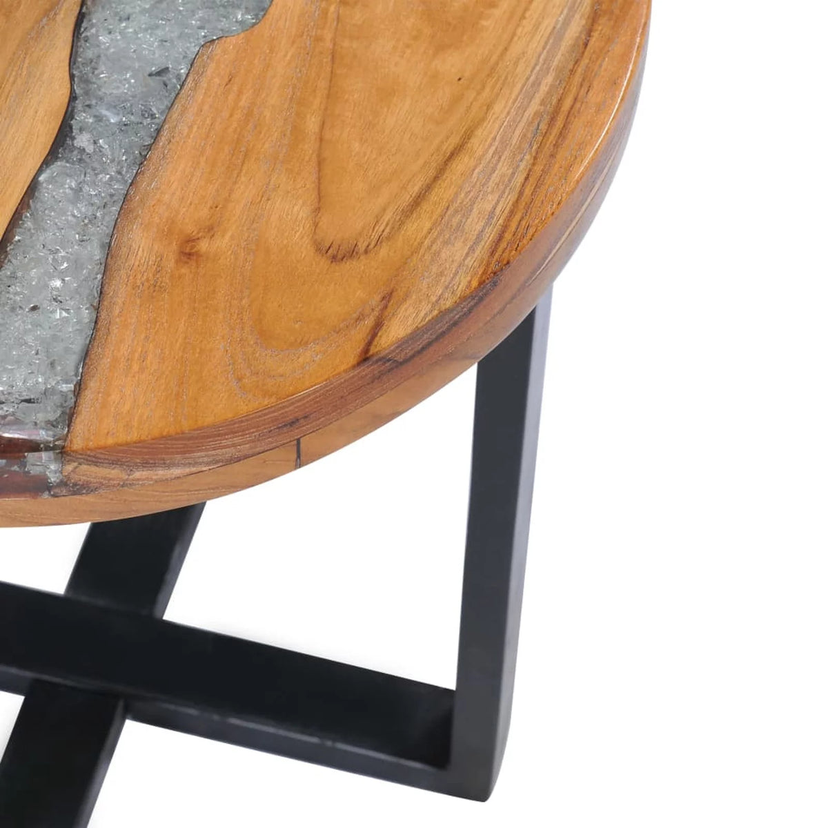 Teak Wood Polyresin Coffee Table 15.7 x 17.7 Inches I26059