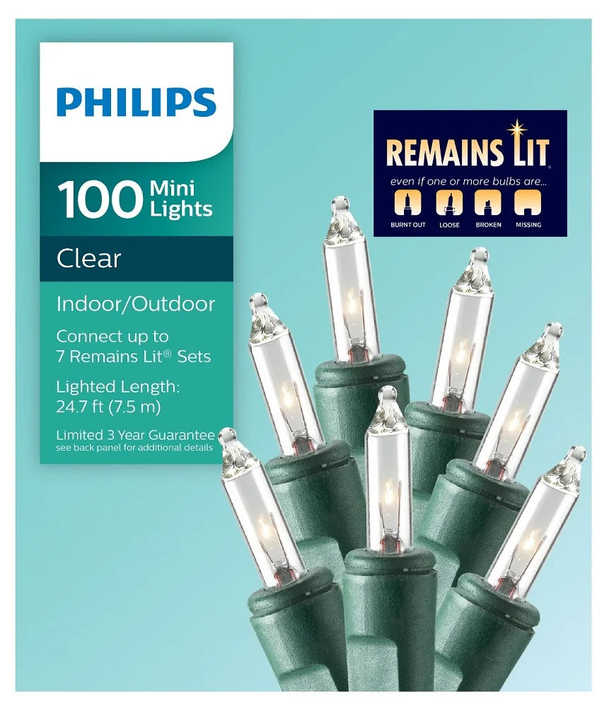 Mini Clear Light Set with Green Wire F8536