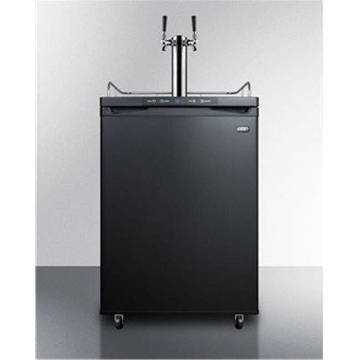 Black Electronic Beer Dispenser with Digital Thermostat Dual Tap System I9047
