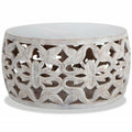 White Wash Drum Coffee Table Mango Wood Y141798