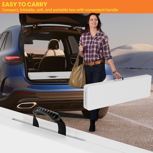White 6 ft Folding Plastic Bench 2 Pack P29343