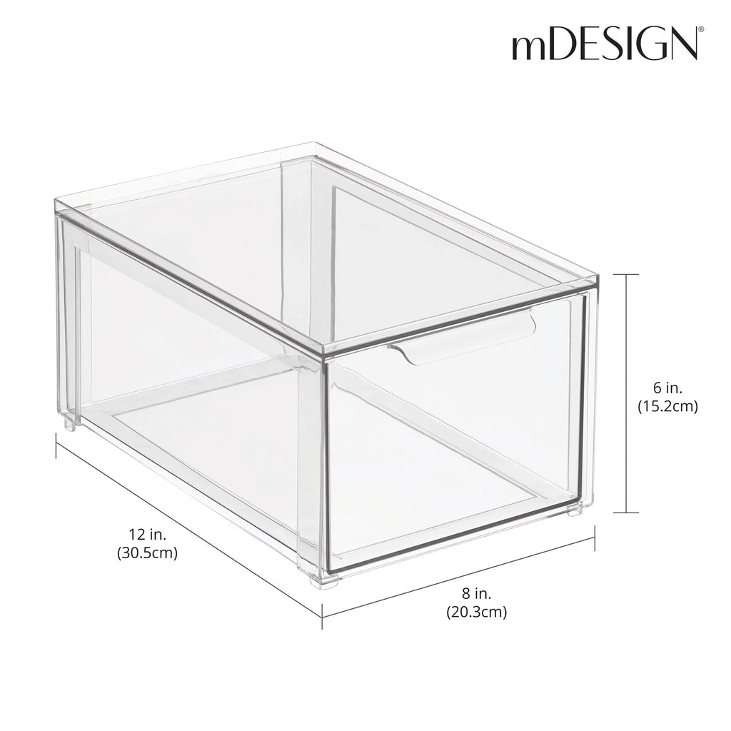 Clear Plastic Stackable Storage Organizer with Drawer O599