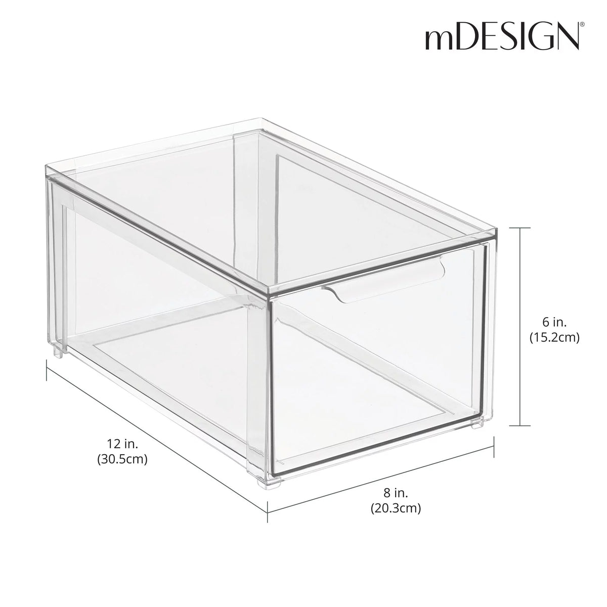 Clear Plastic Stackable Storage Organizer with Drawer O599