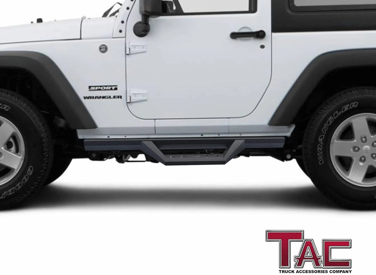 Black Off-Road Running Boards for Jeep Wrangler JK 2 Door (2pcs) Y59424