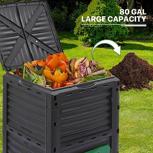 43 Gallon Dual Chamber Compost Tumbler with 2 Sliding Doors Q584875