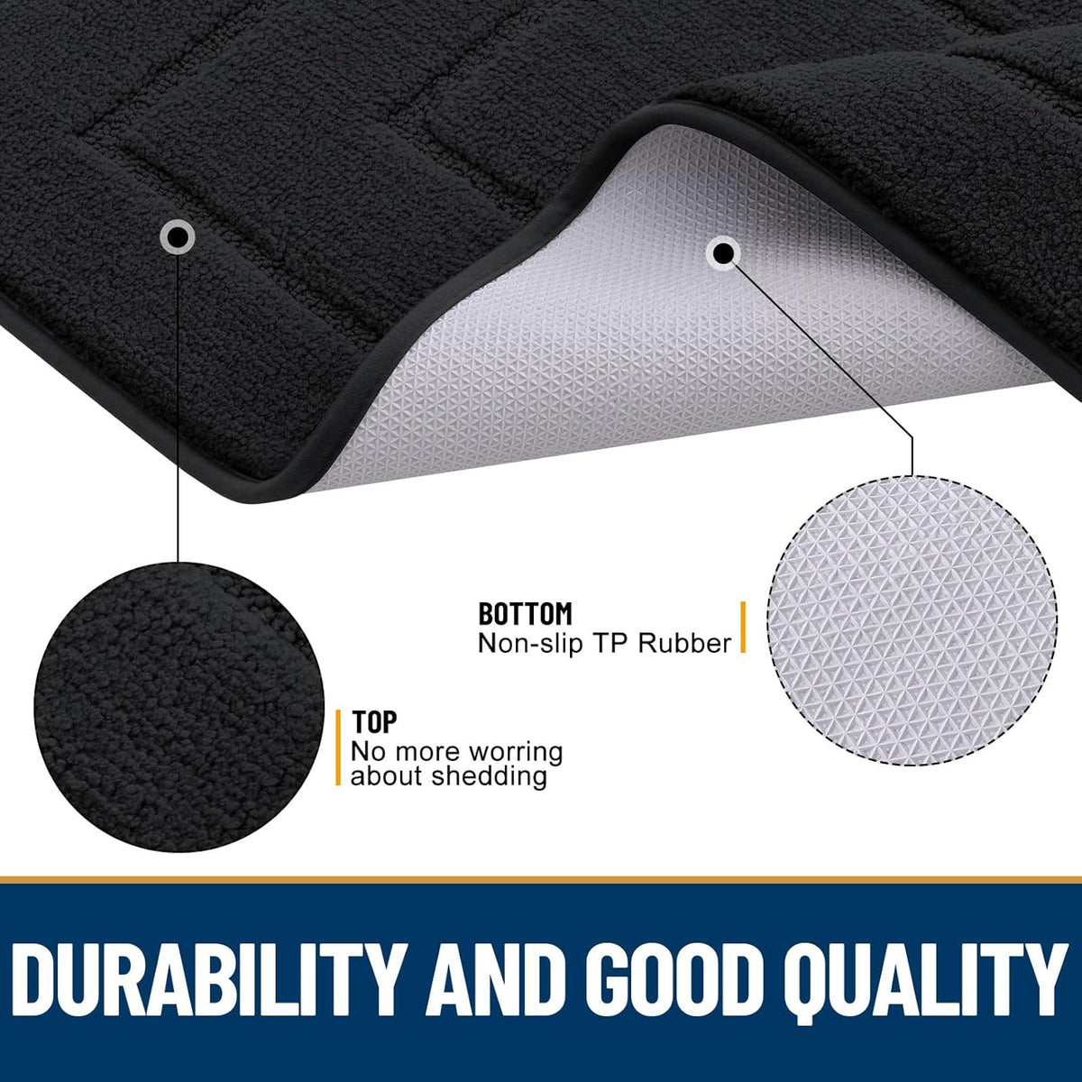 Black Low-Profile Door Mat 30x20 Inches O88070