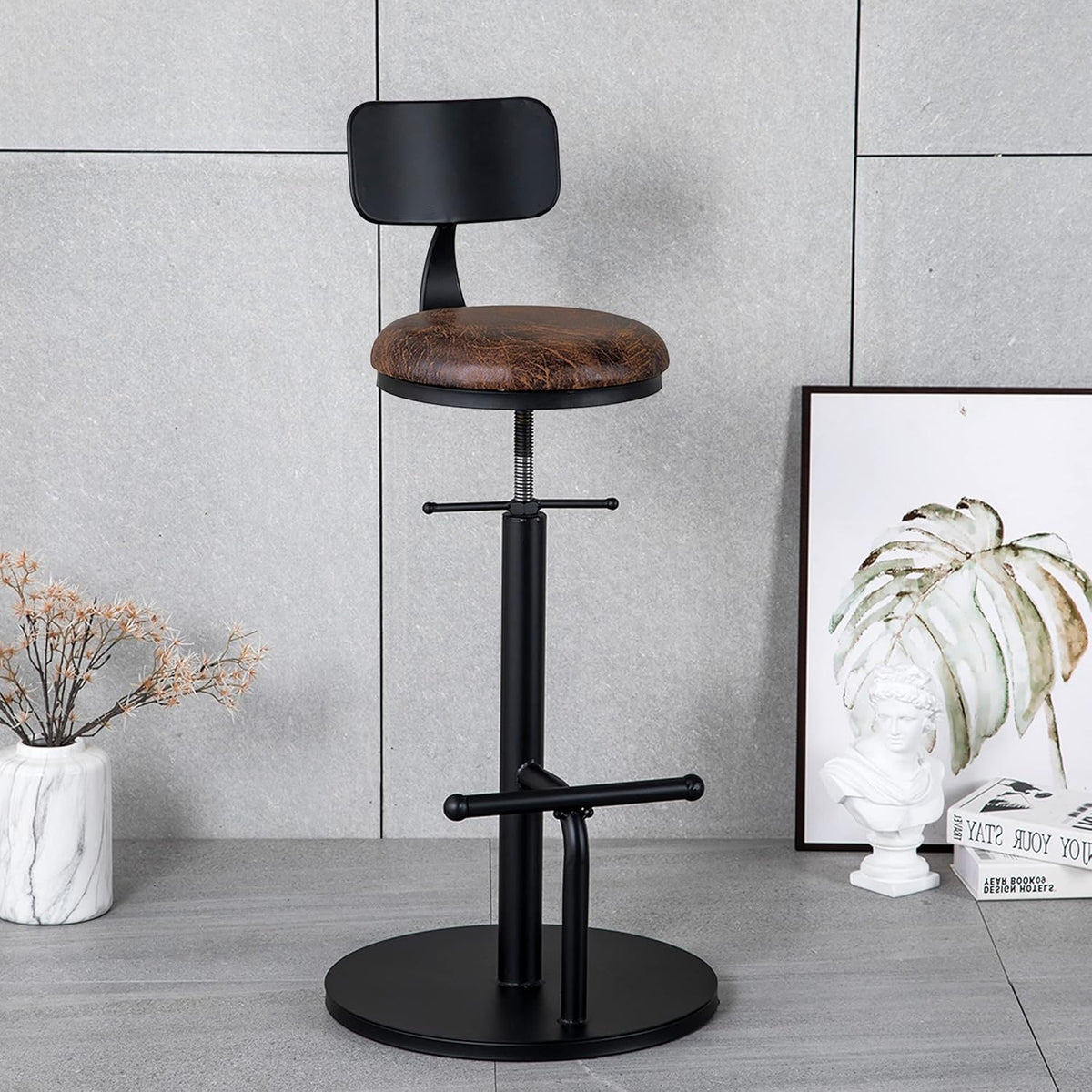 Set of 2 Adjustable Swivel Bar Stool M859780