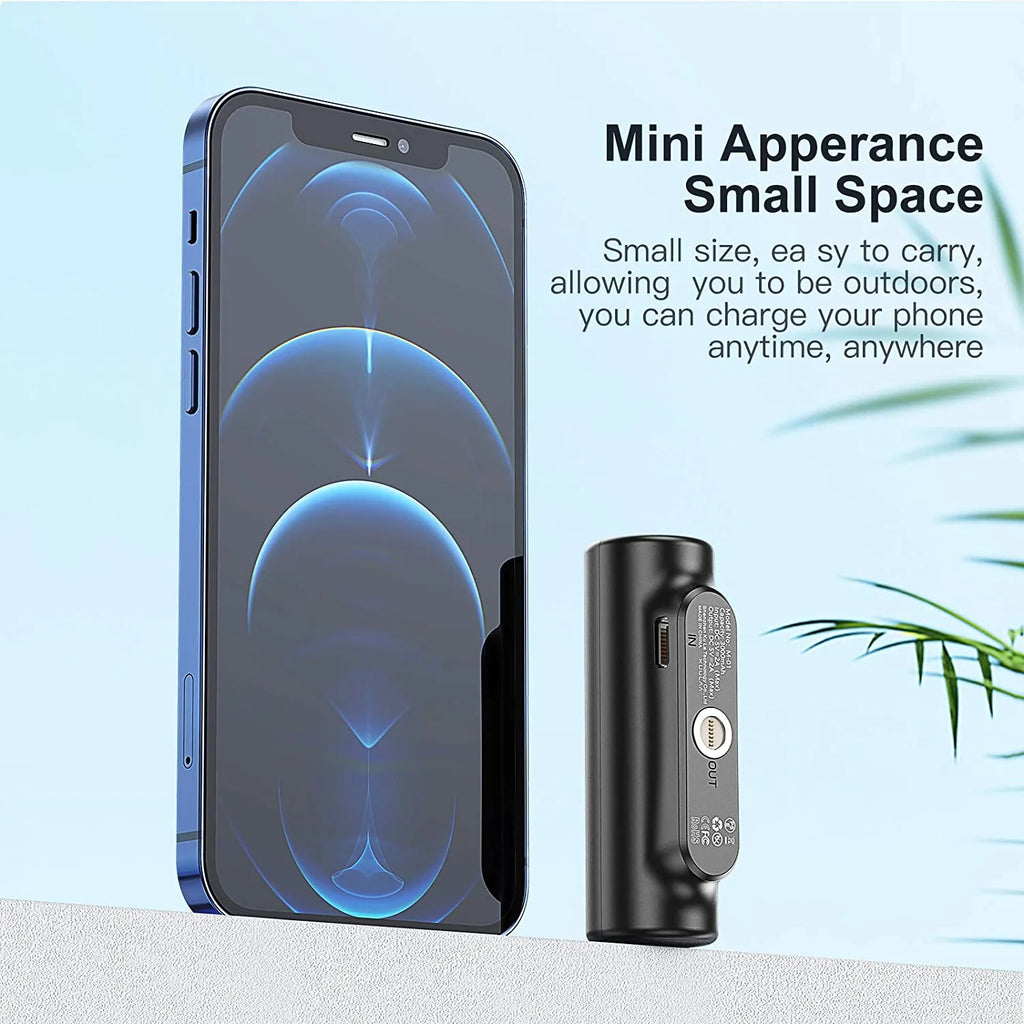 3 in 1 Magnetic 3000mAh Mini External Battery Pack Portable Charger with 3 Plugs (Black) E6297