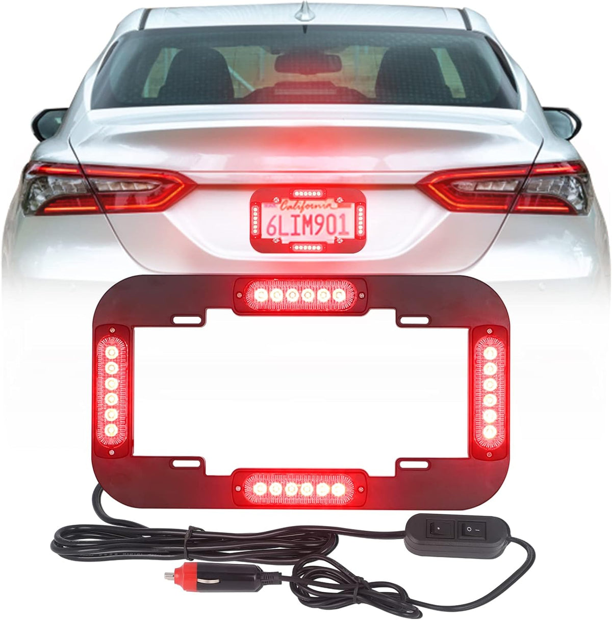 Amber and White 13.5 inch 24 LED Emergency Strobe Lights Pack of 2 A393