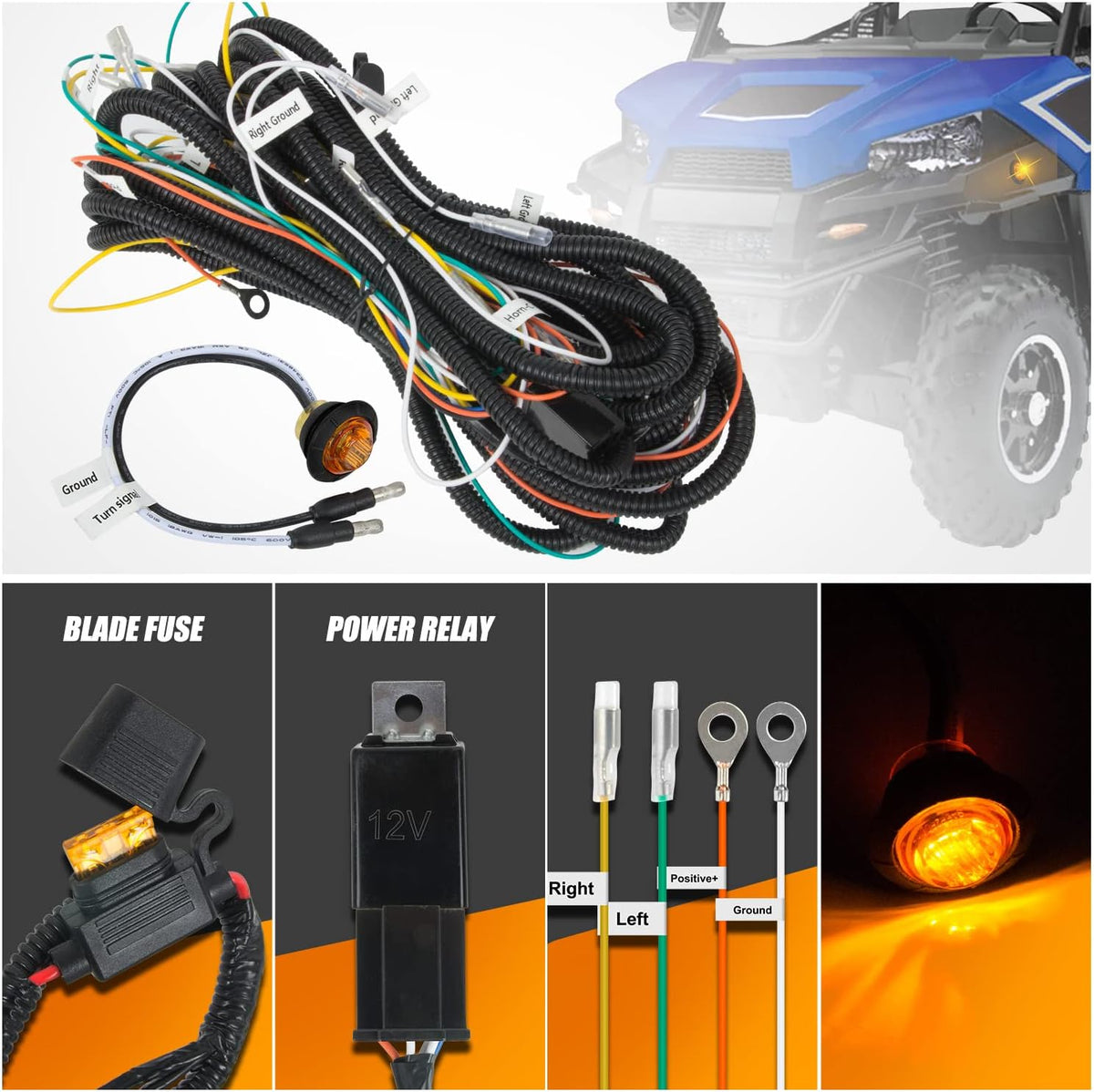 UTV Turn Signal Kit with Horn and LED Blinker C819
