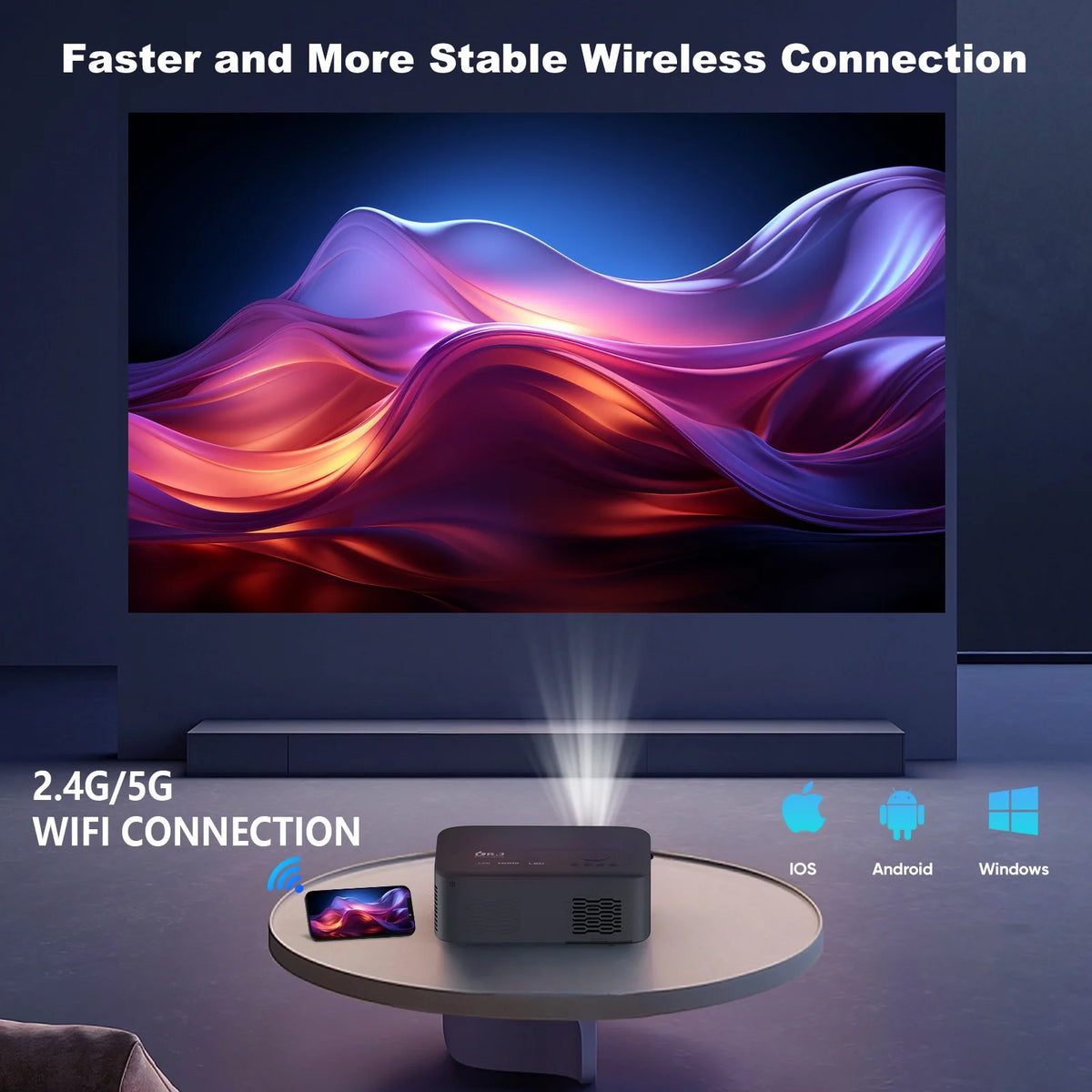 5G WiFi Bluetooth Native 1080P LCD Projector G82422