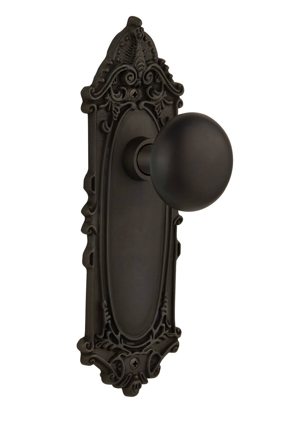 Victorian Plate Passage Door Knob, Oil-Rubbed Bronze Q34939