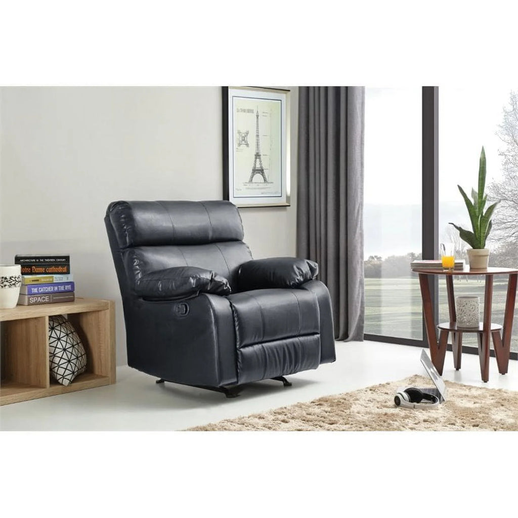 Black Faux Leather Rocker Recliner R698807