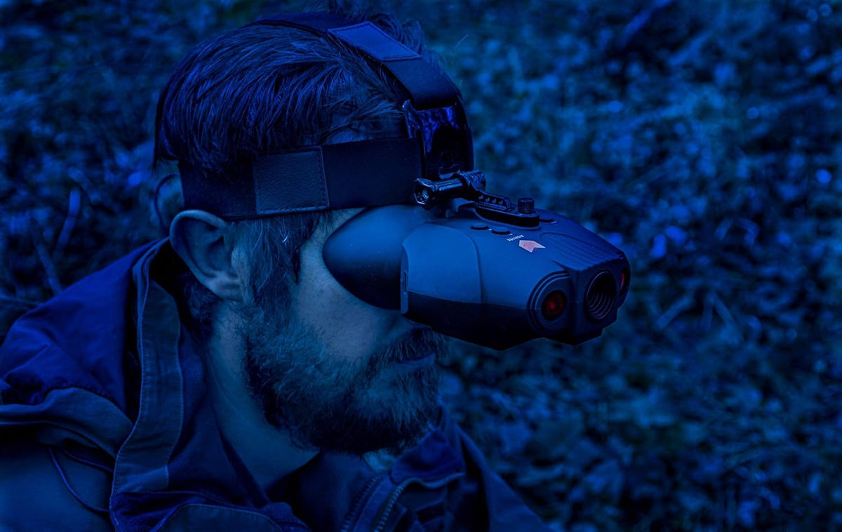 Night Vision Goggles Digital Infrared 1x Magnification 75yd Range Rechargeable Battery H443