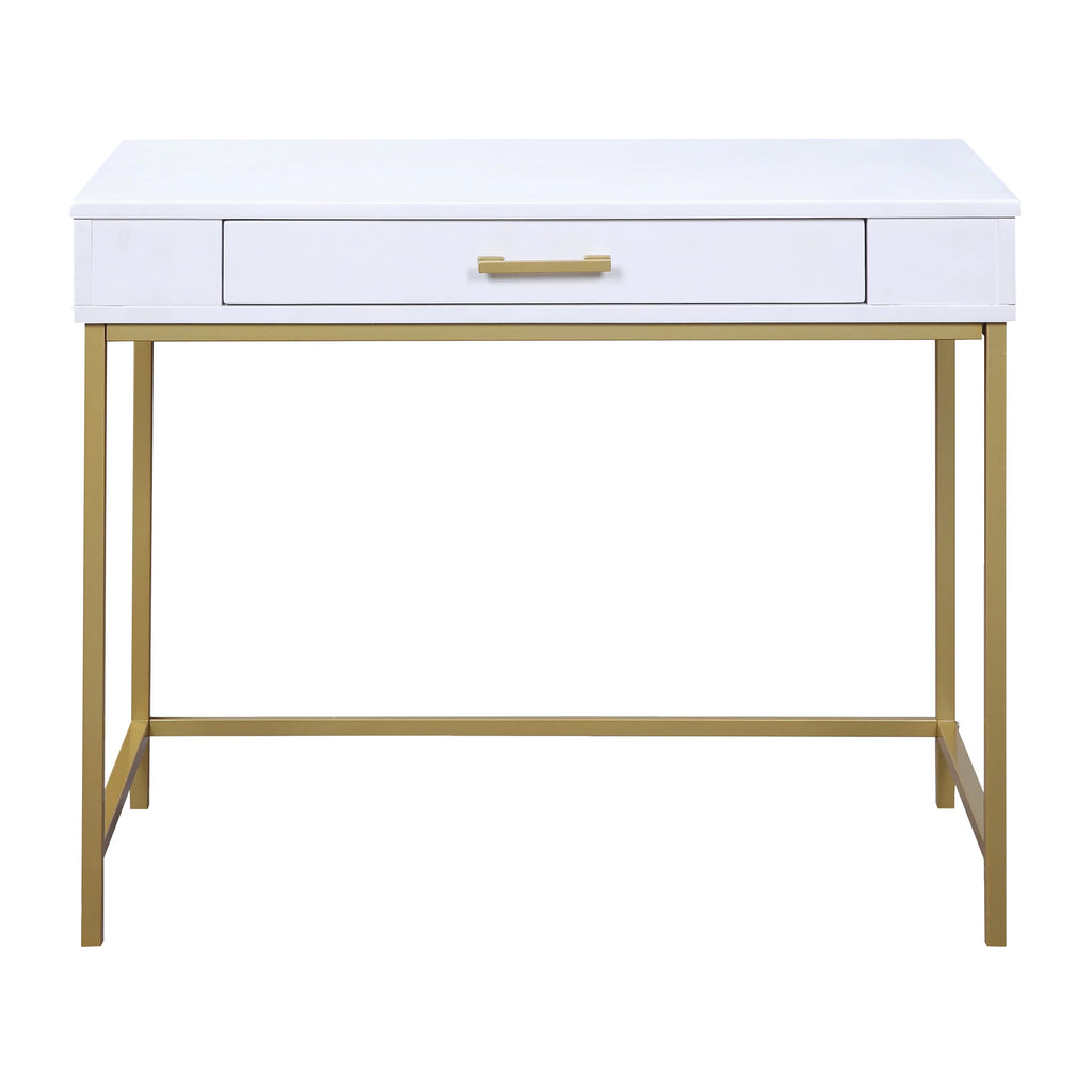 White Engineered Wood Desk with Metal Legs I761088