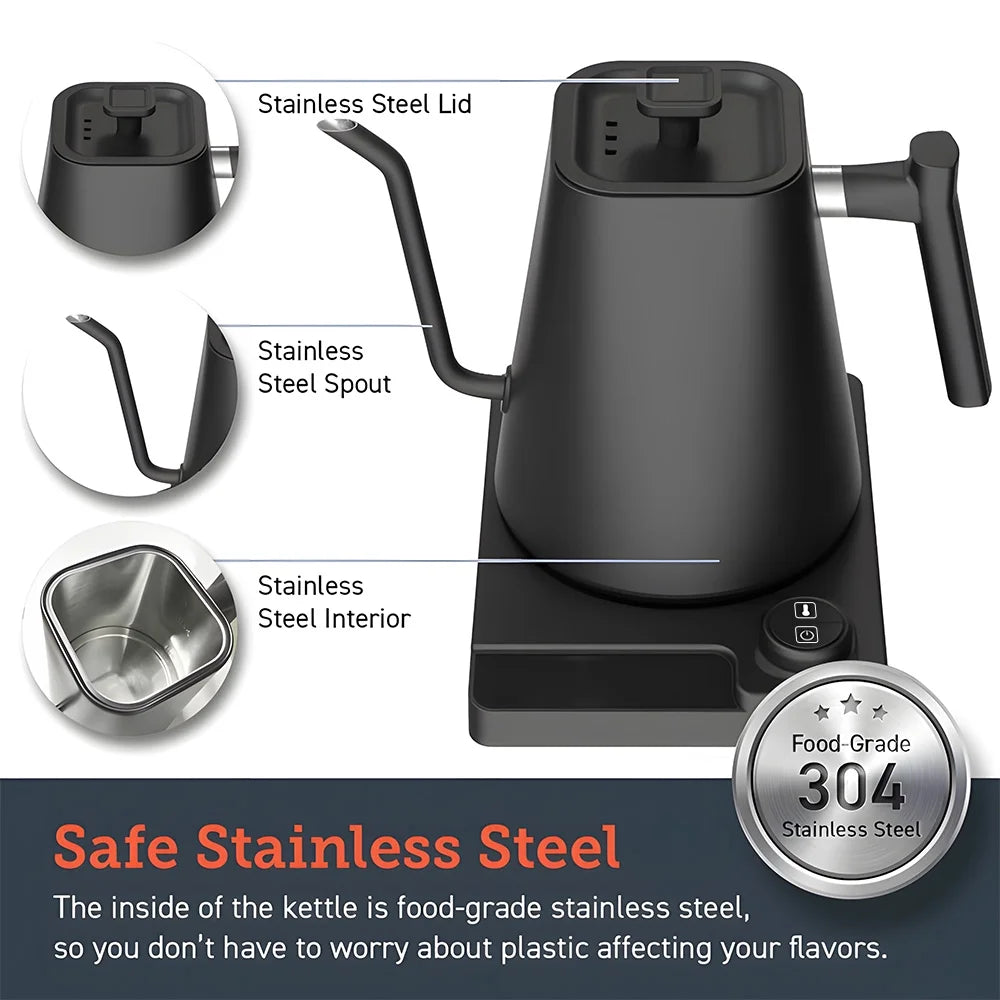 1.0L Pour Over Kettle with Temperature Control and LCD Display A607238