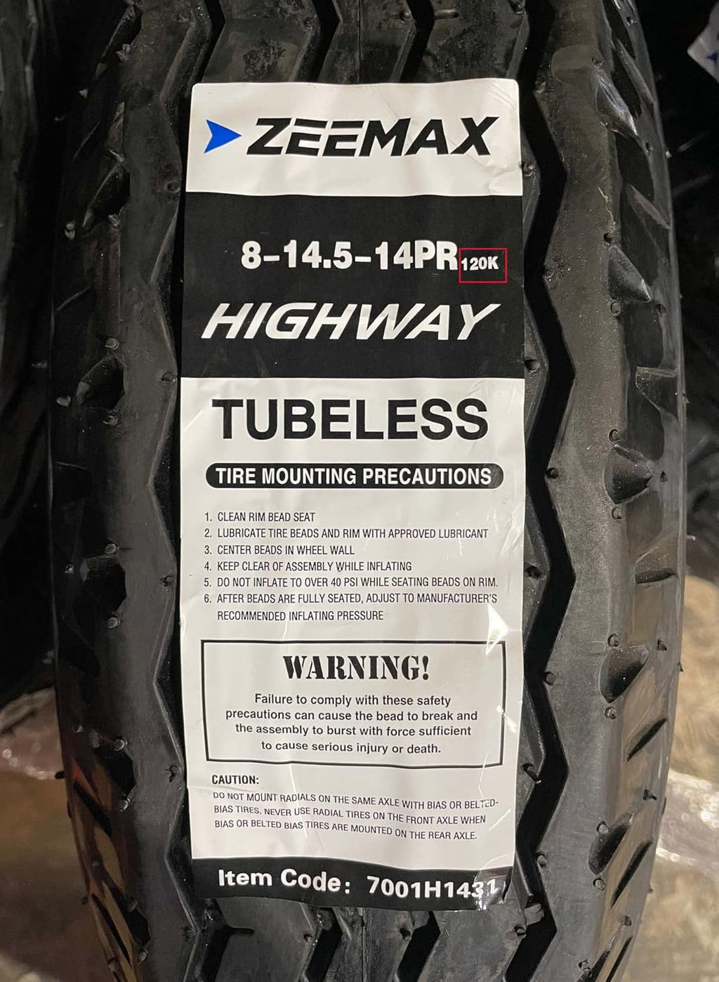 Heavy Duty Trailer Tire 8-14.5 14PR LR G C5352