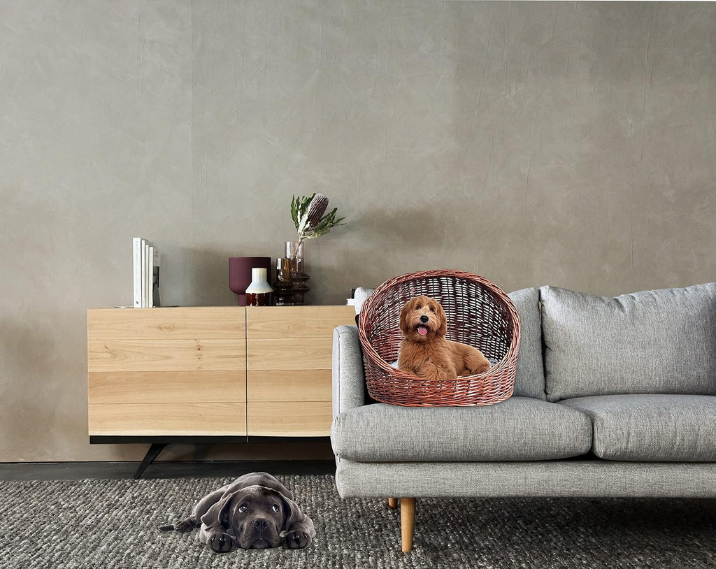 Willow Basket Cat House with Cushion Q687