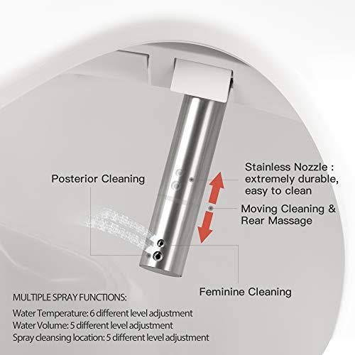 Heated Bidet Toilet Seat with Self Cleaning Stainless Nozzle Y4073