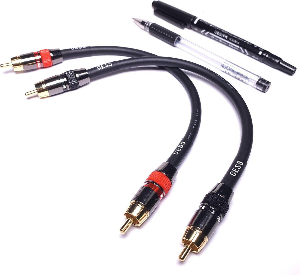 Low Noise 12 Gauge RCA Audio Patch Cable (1 Foot) Y230