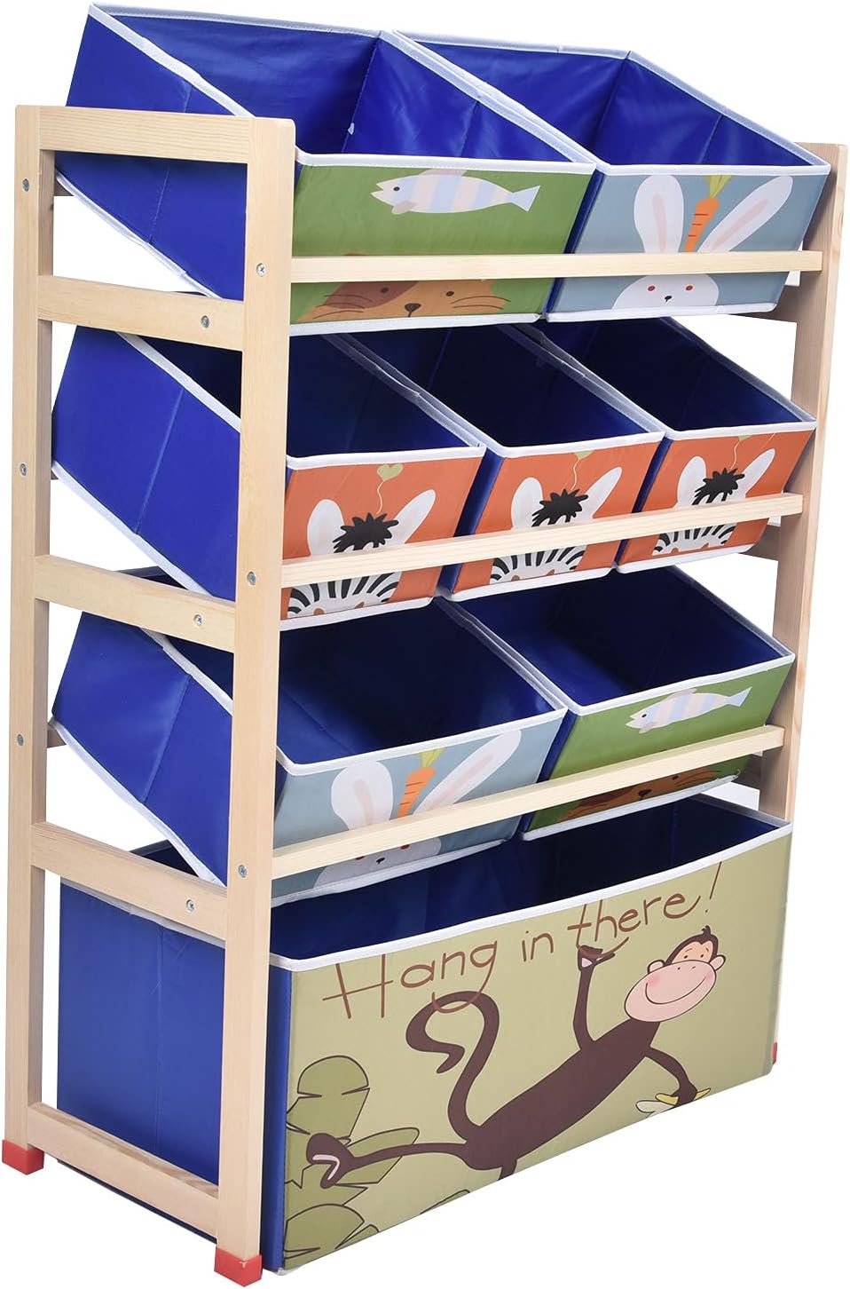 Toy Storage Cabinet with 8 Removable Fabric Bins B47351