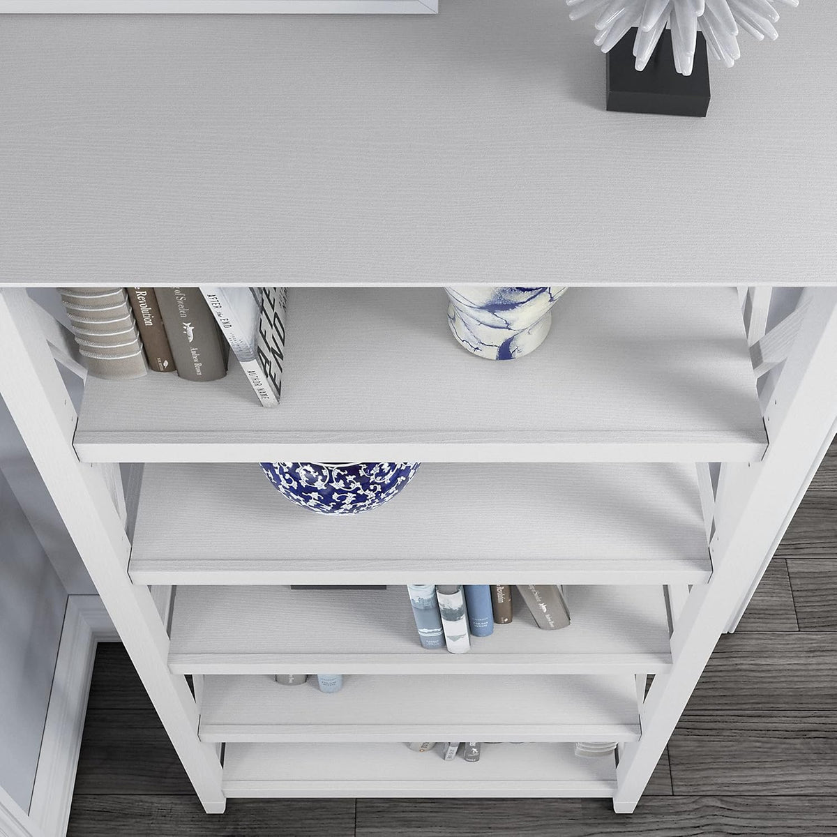 Pure White Oak 5 Shelf Bookcase Set Z29841