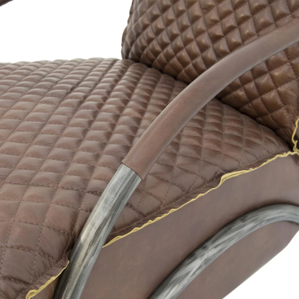 Brown Tufted Leather Accent Chair X769123