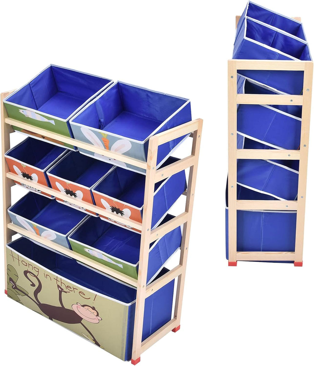 Toy Storage Cabinet with 8 Removable Fabric Bins B47351