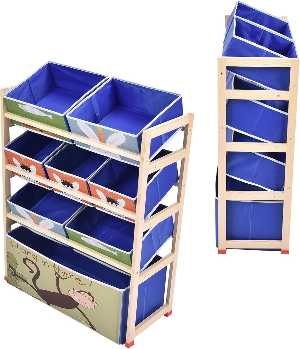 Toy Storage Cabinet with 8 Removable Fabric Bins B47351