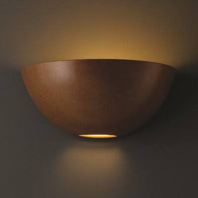 Hammered Brass LED Half Moon Light O246