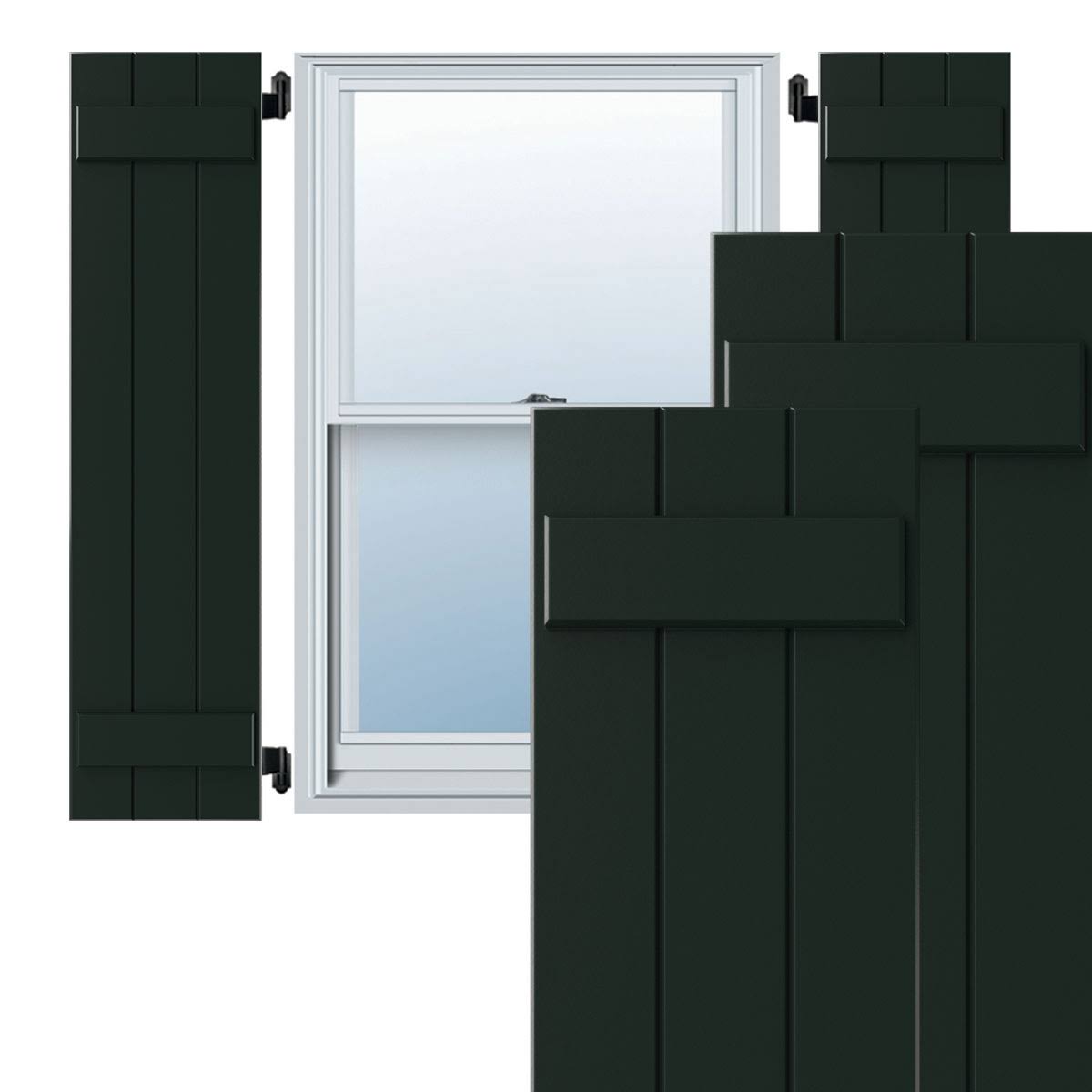 Chrome Composite Board-n-Batten Shutters (Per Pair) W682606