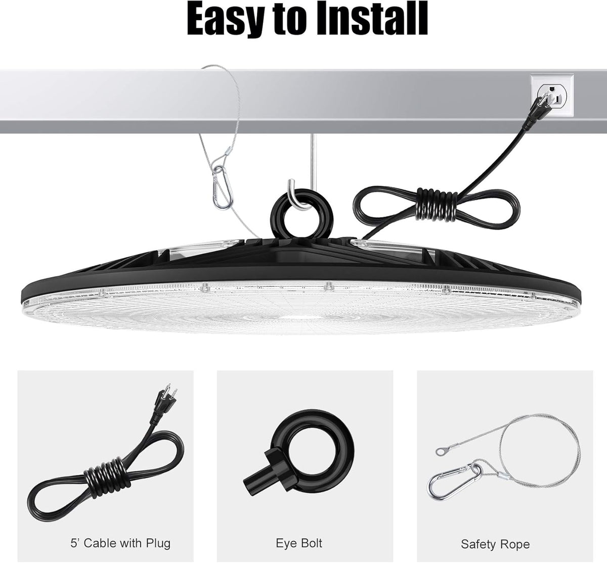 UFO LED High Bay Light with 110V Plug, 5000K Daylight D544206